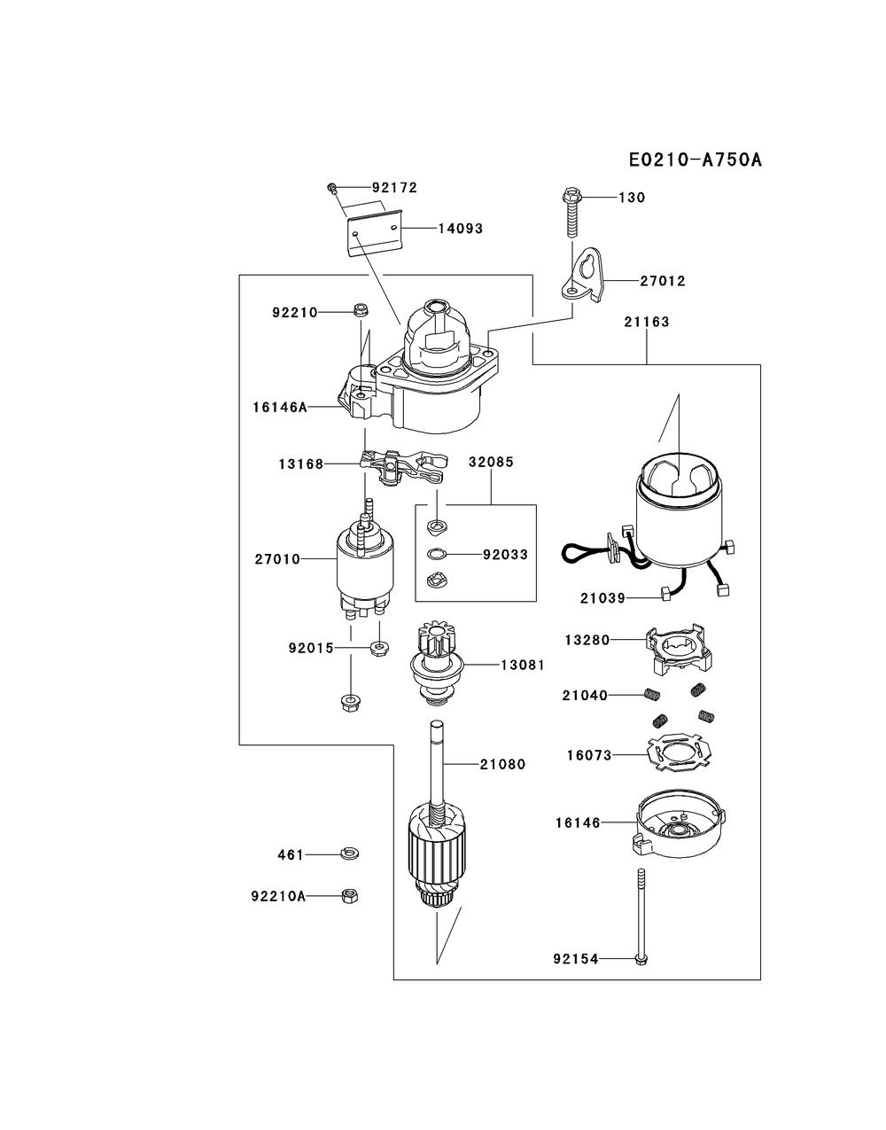 Fx730v-Cs28 Starter Diagram and Parts List for FX730V-CS28  Cub Cadet Lawn Tractor